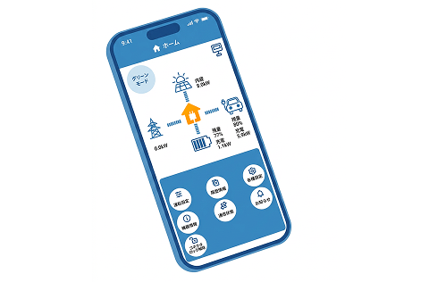 スマートフォンから充放電のコントロールも簡単！